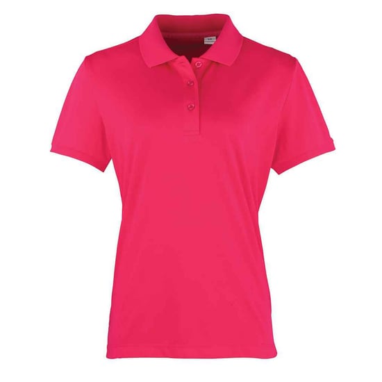 Premier Womens/Ladies Coolchecker Pique Polo Shirt (Hot Pink) - Image 1