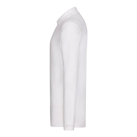 Fruit of the Loom Mens Cotton Pique Long-Sleeved Polo Shirt (White) - Image 4