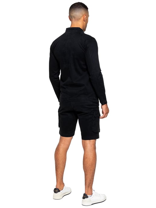 Enzo | Chándal con pantalón corto para hombre - Negro - Image 3