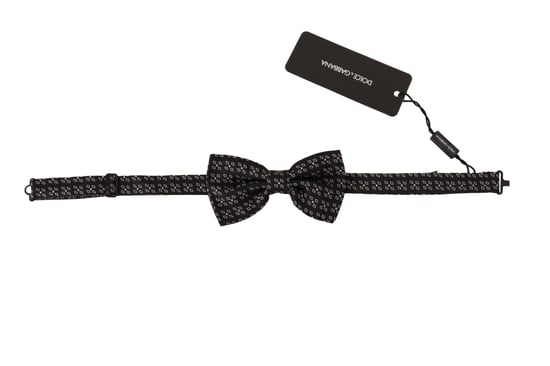 Corbata de hombre Papillon de seda 100% negra y blanca con lunares de Dolce & Gabbana - Image 3