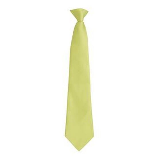 Premier Mens Fashion ”Colours” Work Clip On Tie (Lime) - Image 1