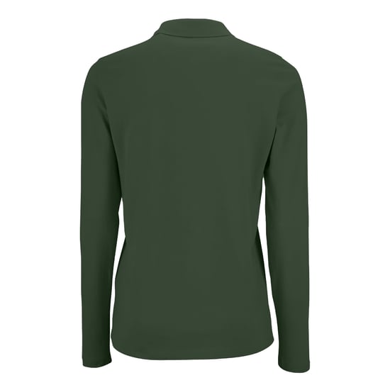SOLS Womens/Ladies Perfect Pique Long-Sleeved Polo Shirt (Bottle Green) - Image 2