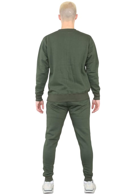 Chándal con logo bordado y cuello redondo MYT para hombre en color caqui - Image 2