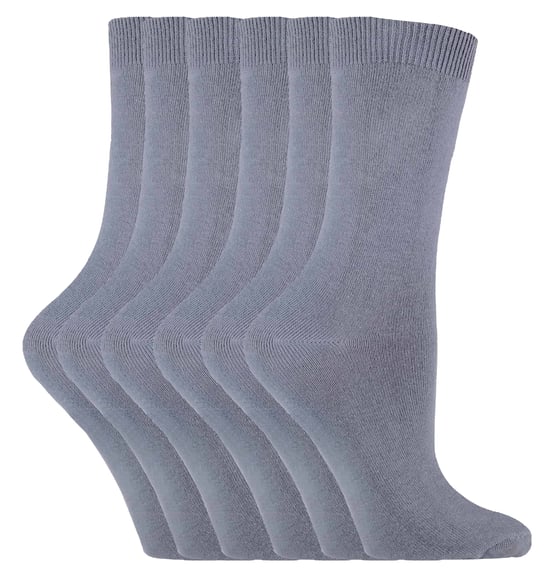 Sock Snob - 6 pares de calcetines de algodón de colores lisos para mujer - Image 1