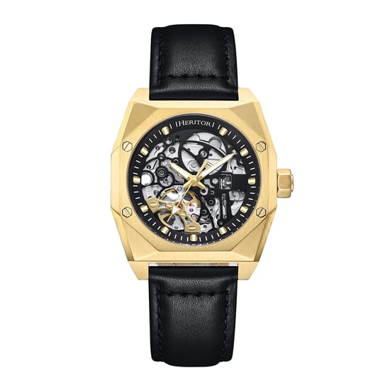 Heritor Automatic Elliott Leather-Band Watch