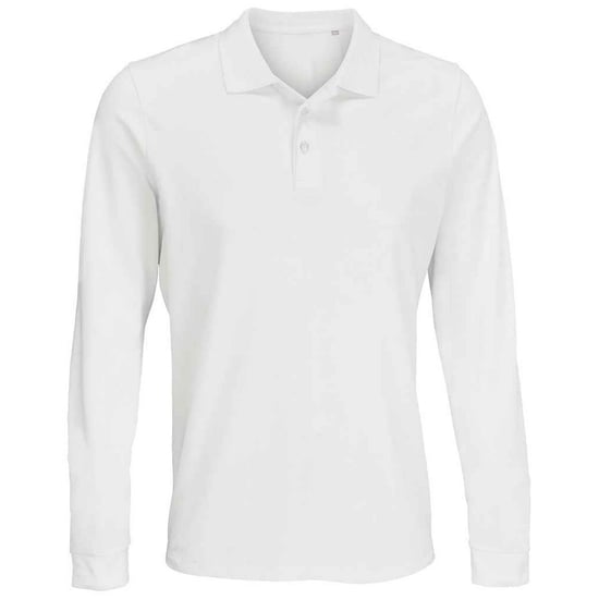 SOLS Unisex Adult Prime Pique Long-Sleeved Polo Shirt (White) - Image 1