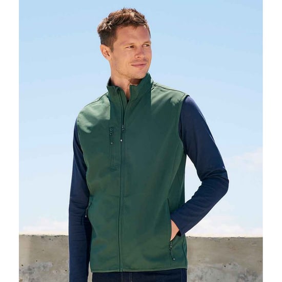 SOLS Mens Falcon Softshell Recycled Body Warmer (Forest Green) - Image 3
