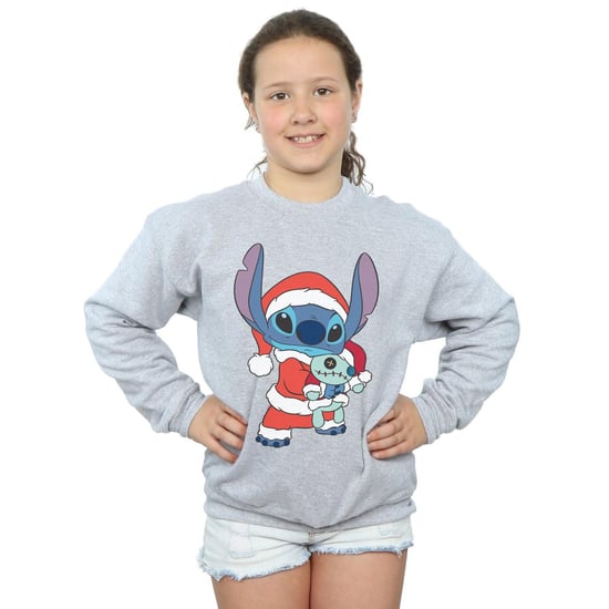 Disney Girls Lilo And Stitch Stitch Christmas Sweatshirt (Sports Grey)