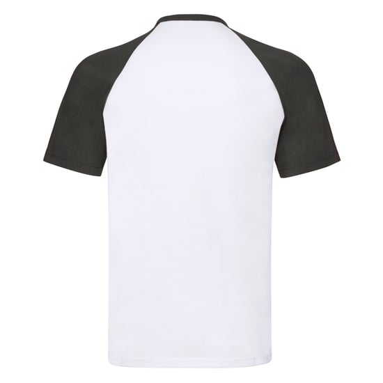 Fruit of the Loom Unisex Adult Contrast Panel Baseball T-Shirt (White/Black) - Image 2