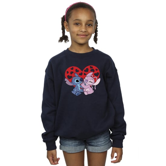 Disney Girls Lilo & Stitch Hearts Sweatshirt (Navy Blue) - Image 3