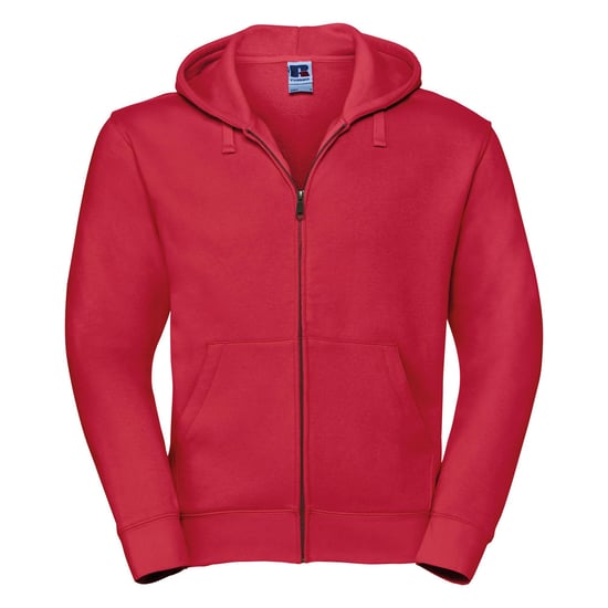 Russell Mens Authentic Full Zip Hooded Sweatshirt / Hoodie (Classic Red) - Image 1