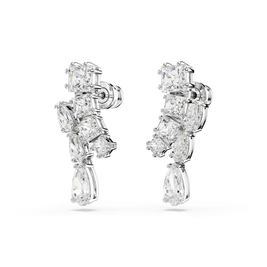 Swarovski 'Matrix' Women's Base Metal Drop Earrings - Silver 5700418 - Image 3