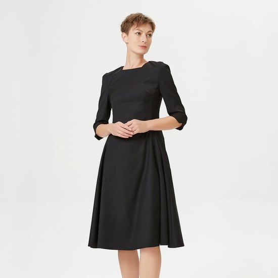 Flared tailor dress with square neckline - Image 1