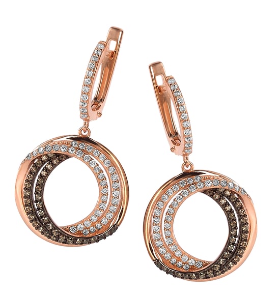 Orphelia 'Alina' Women's 925 Sterling Silver Drop Earrings - Rose ZO-7055 - Image 1