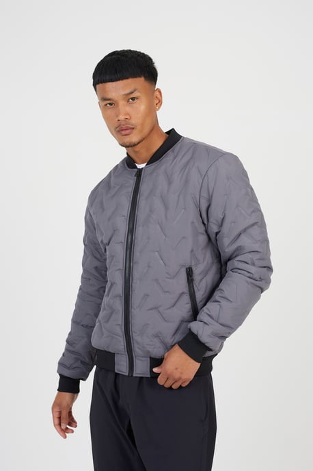 Grey Heat Seal Bomber Style Jacket