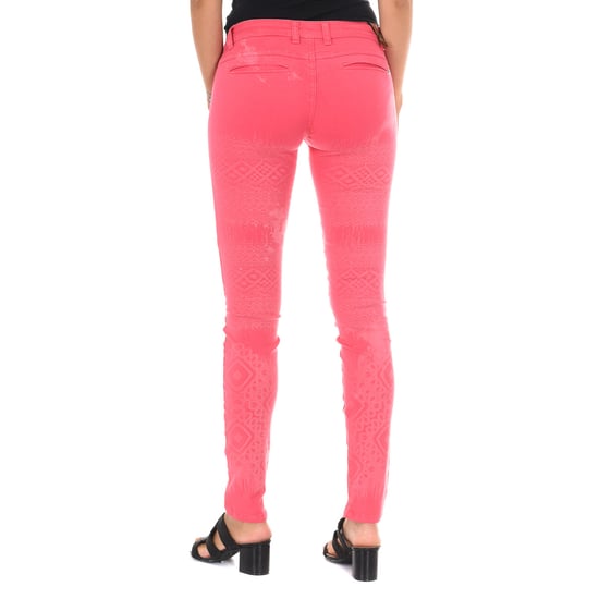 Long denim pants made of elastic fabric 70DBF0518-G291 woman