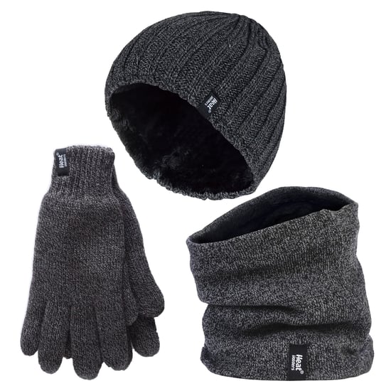 Set de Gorro, Cuello y Guantes para Hombre | Calentadores | Accesorios de Invierno - Gris - Image 1