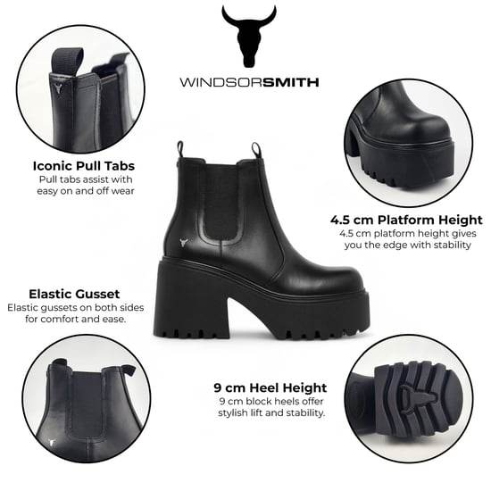 Botas Chelsea de plataforma de cuero negro Windsor Smith - Tricky - Image 2