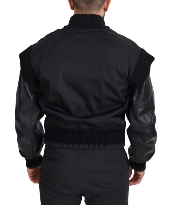 Chaqueta de Hombre con Botones de Cristales de Nylon Negro Dolce & Gabbana - Image 6