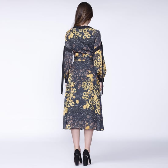 Floral print wrap midi dress - Image 2