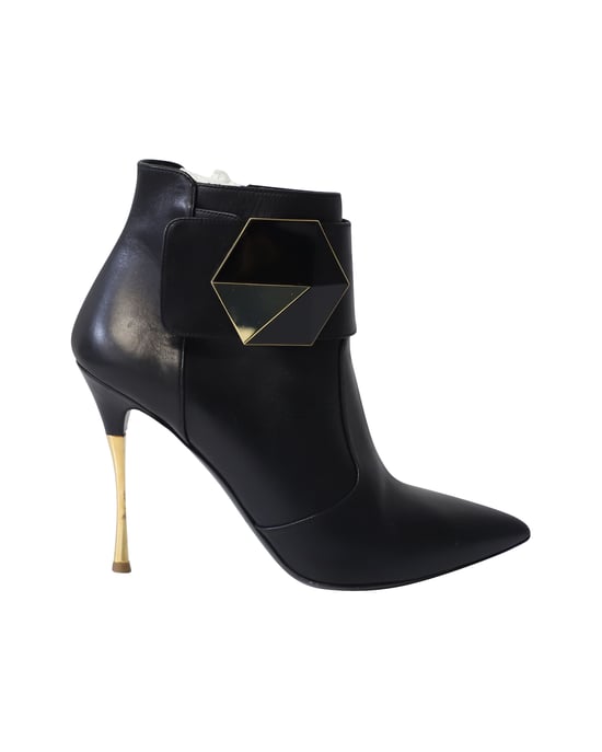 Nicholas Kirkwood Hexagon Ankle Boots in Black Leather - Image 1