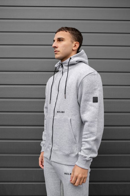 Helme Mens Zip Up Hoody Cotton Sweatshirt