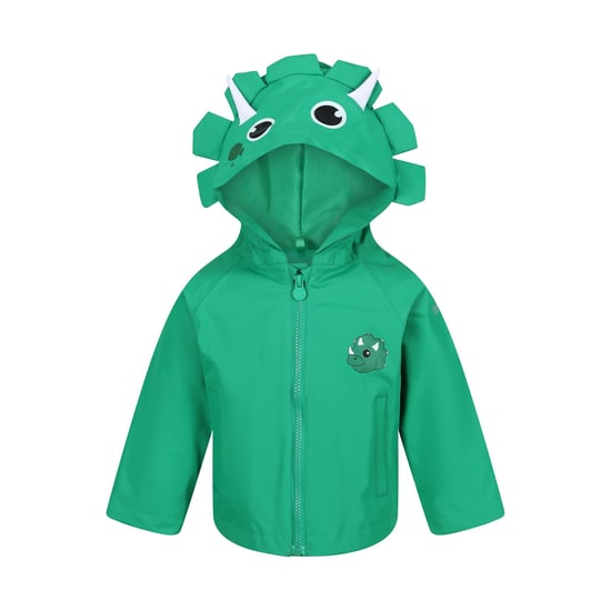 Regatta Childrens/Kids Stompy The Dinosaur Waterproof Jacket (Jellybean Green) - Image 1