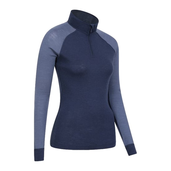 Mountain Warehouse Womens/Ladies Merino Wool Zip Neck Thermal Top (Navy) - Image 2