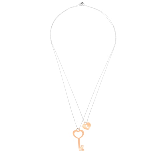 Orphelia 'Izabella' Women's 925 Sterling Silver Necklace - Silver/Rose ZK-7185 - Image 3