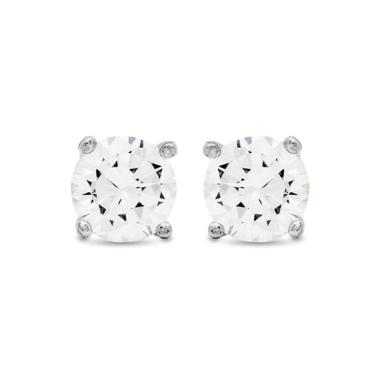 Pendientes Luxenter, básico de plata de ley 925 y circonita brillante con acabado en baño de rodio - Image 1
