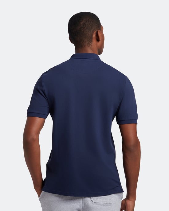 Lyle & Scott Plain Polo Shirt in Navy - Image 3