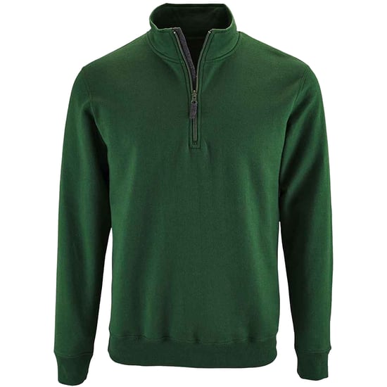 SOLS Mens Stan Zip Standing Collar Jumper (Bottle Green) - Image 1