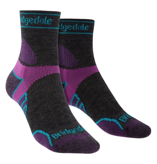 Bridgedale - Calcetines ligeros de merino para mujer - Carbón / Morado - Image 1