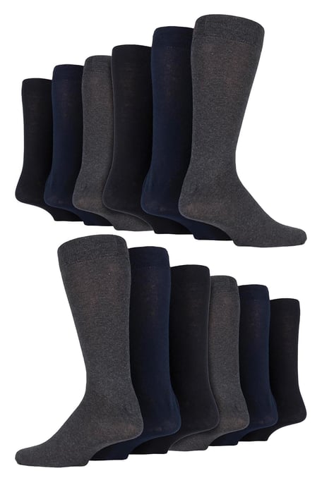 12 pares de calcetines de algodón a rayas de colores para hombre - BNG - Image 1