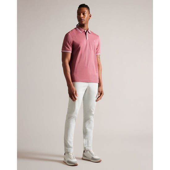 Men's Ted Baker Zeiter Slim Soft Touch Polo in Pink