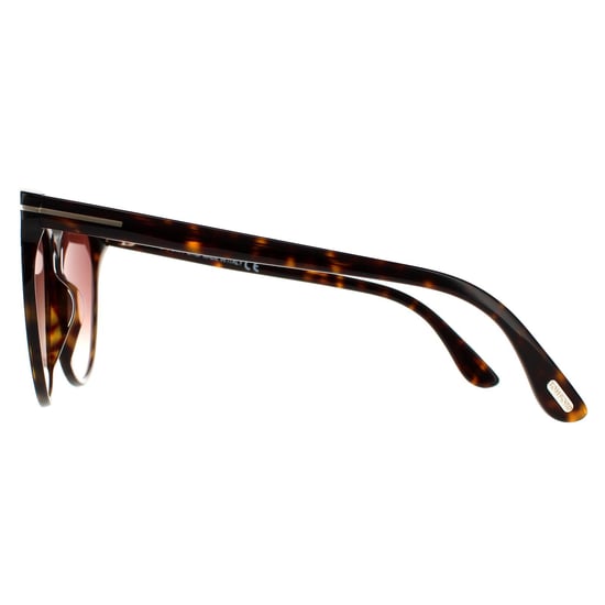 Gafas de sol de mujer estilo gato Tom Ford en marrón oscuro Havana con degradado - Image 3