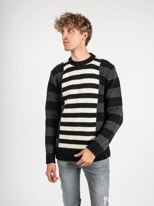 Les Hommes Suéter del hombre negro, Blanco, Gris - Image 6