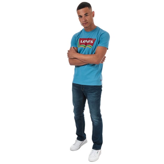 Men's Levis Graphic Varsity T-Shirt in Blue - Image 3
