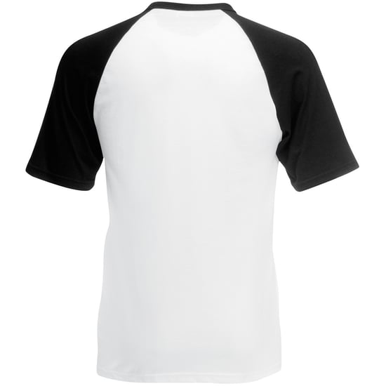 Fruit Of The Loom Mens Short Sleeve Baseball T-Shirt (White/Black) - Image 2