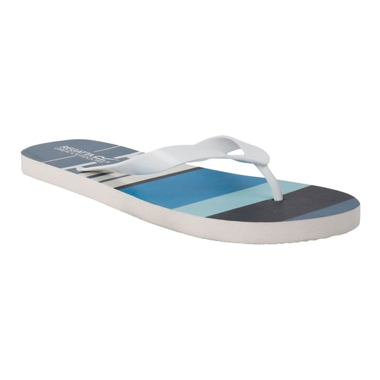 Regatta Mens Bali Striped Flip Flops (Blue) - Image 1