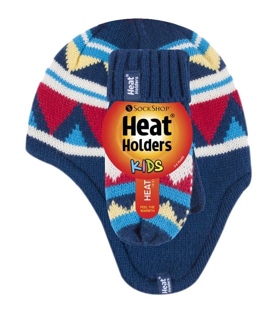 Heat Holders - Niños Niños Invierno cálido forro polar térmico sombrero y mitones Set con orejeras - NM1P4 - Image 2