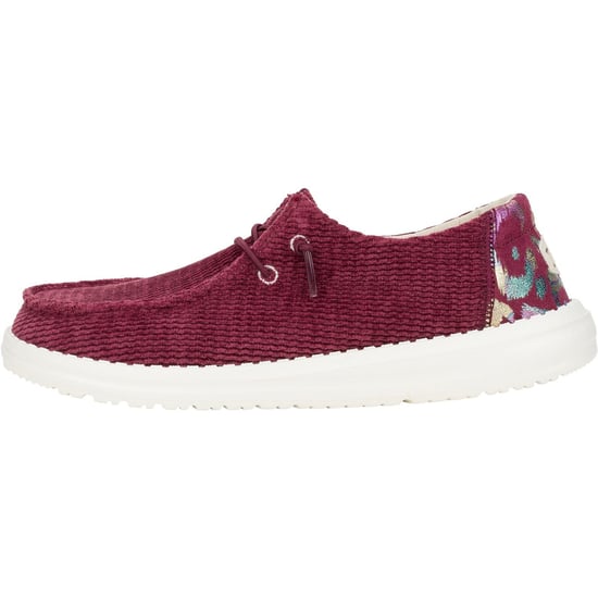 HEYDUDE Wendy Corduroy Leo Polyester Women's Burgundy Loafers - Image 5