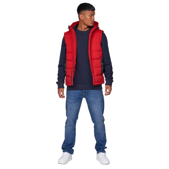 Crosshatch Mens Kampnew Embossed Gilet (Red) - Image 5