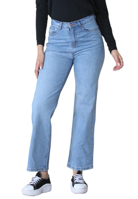 Vaqueros de cintura alta y pierna ancha MYT para mujer en azul claro - Image 1