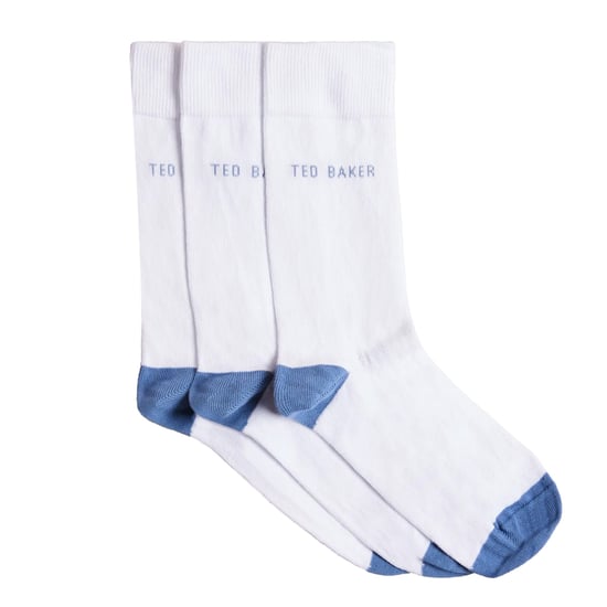 Ted Baker paquete de 3 calcetines blancos blancos para hombres - Image 1