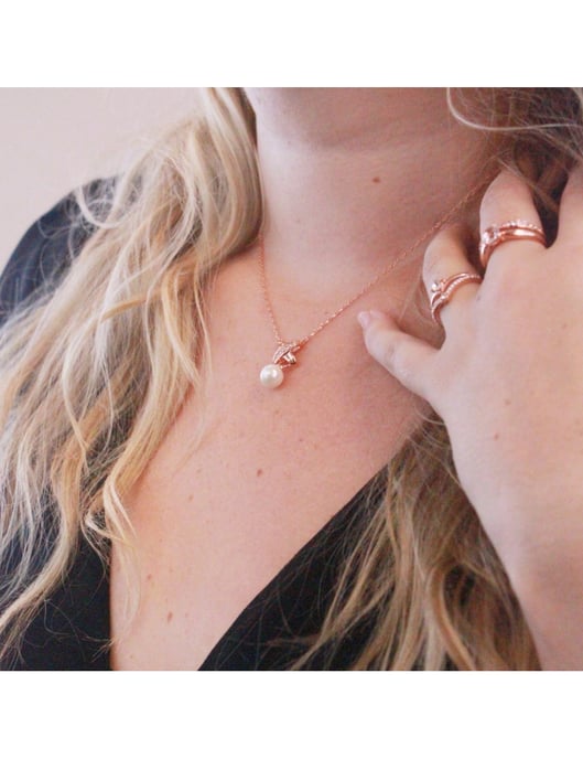 Colgantes Chris Pearl - Oro rosa y cristal - Image 2