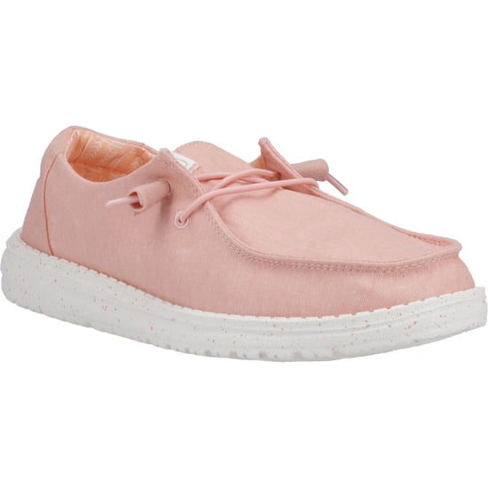 HEYDUDE Wendy Canvas 100% Cotton Women's Pink Loafers - Image 1