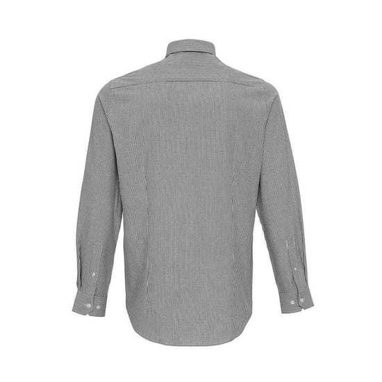 Premier Mens Striped Oxford Long-Sleeved Shirt (White/Grey) - Image 2