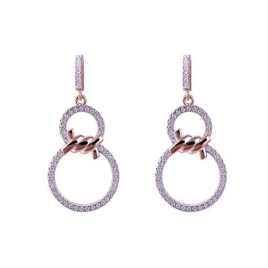Orphelia 'Aavia' Women's 925 Sterling Silver Drop Earrings - Rose ZO-7422 - Image 1