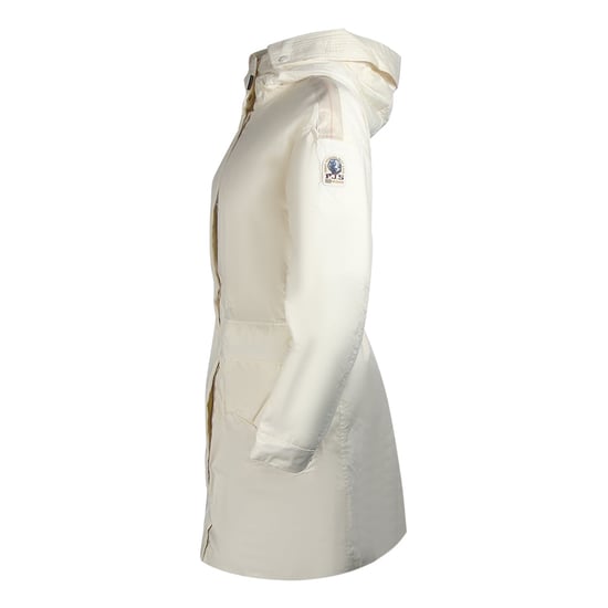 Parajumpers Eulalia Moonbeam White Hooded Padded Long Jacket